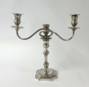 A modern silver candelabra, Birmingham 1965 maker 'RWB', height 30cm.