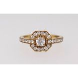 A diamond engagement ring, with IGI report dated 2012, set with round brilliant cut diamond 0.