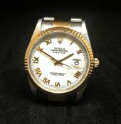 Rolex Datejust 16233, a gents stainless and gold Oyster wristwatch, dial 36mm, guarantee dated