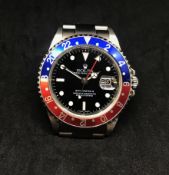 Rolex GMT Mater II 16710, a gents stainless steel wristwatch, guarantee dated 20th June 2005, dial