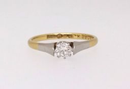An 18ct diamond solitaire ring, approx 0.20ct, ring size N.