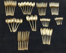 A collection of modern silver flatware, Sheffield 1973, maker CB & S, comprising 6 side knives, 6
