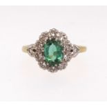 A 18ct tourmaline cluster ring, finger size M.