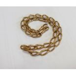A 9ct gold watch chain, approx 42.2gms