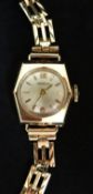 Marvin, a Swiss 9ct gold ladies bracelet watch, approx 14.1gms.