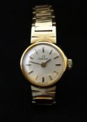 Omega, a ladies 9ct gold wristwatch