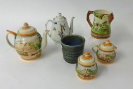 Various china wares including cottage ware, porcelain coffee pot, maritoma ware etc.