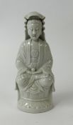 A blanc de chine seated figure, height 18cm.