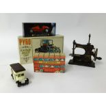 Various toys including Dinky Toys, Austin van 470, MG Midget 108, also some Matchbox, Corgi and