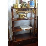 A Victorian mahogany four tier whatnot, width 66cm.