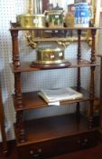 A Victorian mahogany four tier whatnot, width 66cm.