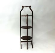 Mahogany three tier folding cake stand together with a parasol (2)
