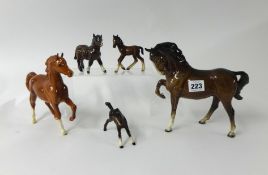 Six various Beswick horses.