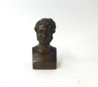 A bronze bust Chopin stamped 'Lembart, Dantan 1841', height 20cm.