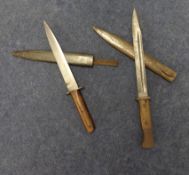 A M12 Austrian/German WWI fighting knife and a WW2 K98 error German bayonet (2).