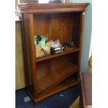 Mahogany free standing open bookcase with adjustable shelves.