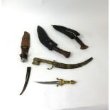 Two kukri knives and various other daggers (8).