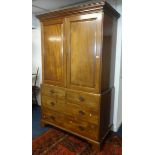 A 19th Century mahogany linen press cupboard converted to a hanging wardrobe, width 120cm.