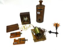 Scientific instruments including copper boiler, vault metre, noremberg apparatus, Young slit