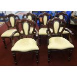 A set of six reproduction Victorian dining chairs.