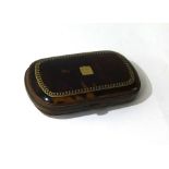 19th Century tortoiseshell and inlaid purse length 8.5cm.