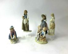 Modern porcelain figures including Nao (6)