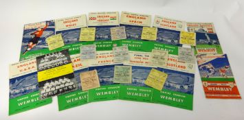 Wembley Football Memorabilia, a small collection of 1950's England FA programmes from Wembley
