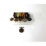 Five WWII medals including LSGC medal 247720 C.E.Grant HMS Drake and a coronation medal to J.Wyatt