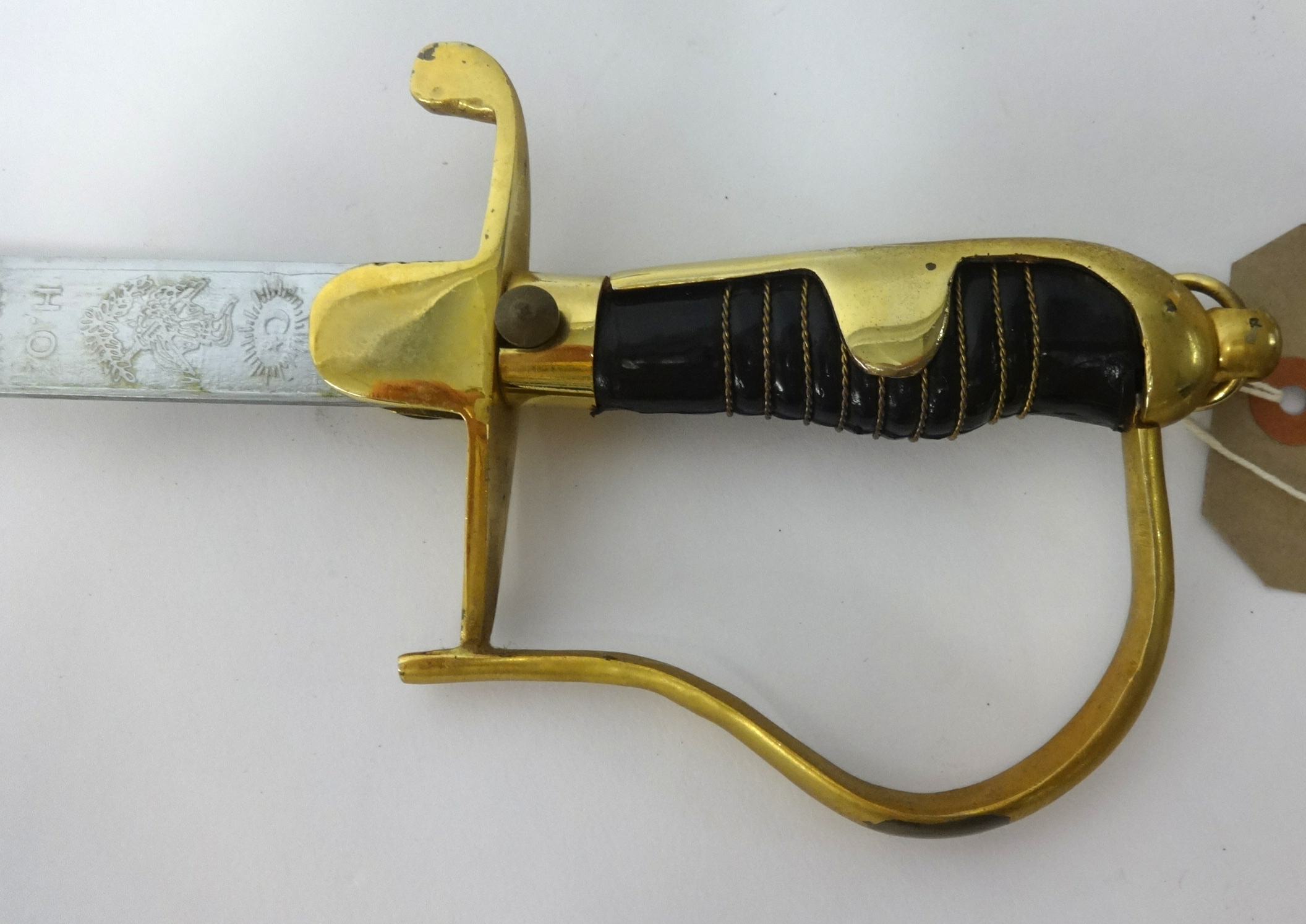 A mid 20th Century Turkish ceremonial sword and scabbard in red velvet case. - Image 3 of 4