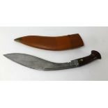 An Army Traders Durrani India 1942 issue kukri knife with modern scabbard.