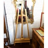 A large wooden easel.