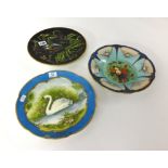 Five porcelain plates including hand painted by S.Smith 1923.
