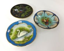 Five porcelain plates including hand painted by S.Smith 1923.