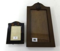 Metal picture frame with military insignia decoration, height 33cm together with tortoiseshell style