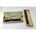 Conway Stewart fountain pen 14ct gold nib, boxed also a ink pen (2)
