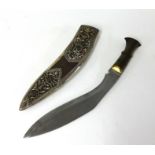 A 6th GR Kothimora kukri knife with jewelled scabbard.