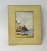 Italian School watercolour, signed and inscribed 'Amalfi', mounted, 25cm x 17cm.