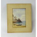 Italian School watercolour, signed and inscribed 'Amalfi', mounted, 25cm x 17cm.