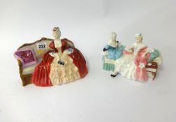 Two Royal Doulton figures, HN1997 Belle of the Ball and HN2149 The Love Letter (2).