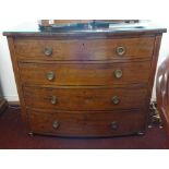 A 19th Century chest fitted with four drawers inlaid top with plate glass, width 104cm.