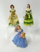 Four Coalport figurines including 'Breeze' (4).