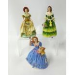 Four Coalport figurines including 'Breeze' (4).