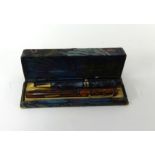 Parker 14k fountain pen, another 14ct fountain pen with mottled case, Osmiroid fountain pen,