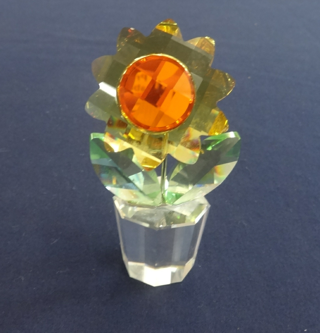 Swarovski Crystal Glass, Medium Sunflower, 856211. Re-Glued