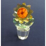 Swarovski Crystal Glass, Medium Sunflower, 856211. Re-Glued