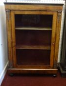 A Victorian walnut and gilt mounted pier cabinet, width 72cm.