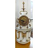 A 19th Century French alabaster and gilt mantel clock, overall height 59cm.