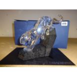 Swarovski, No.874337 Soulmates ‘Power of Elegance’ Panther on Granite.