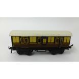 Bing gauge 0 1920's GWR luggage/passenger brake van with opening doors, Bing trains 8-wheel '