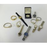 A collection of various general gents and ladies wristwatches including Seiko, Ingersoll, Rotary and